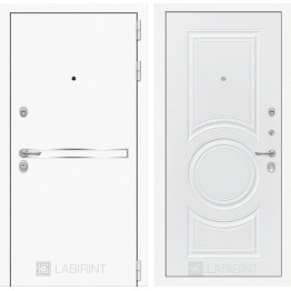 Стальная дверь Лабиринт Лайн WHITE 23 (Белый софт)