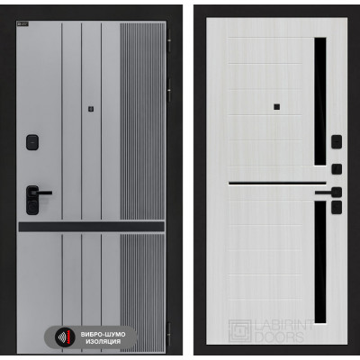 Стальная дверь Лабиринт SKYLAB 02 (Сандал белый)