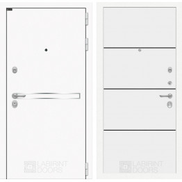 Стальная дверь Лабиринт Лайн WHITE 25 (Белый софт)