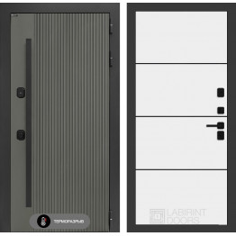 Стальная дверь Лабиринт Термолаб 1 тепло 25 (Белый софт)