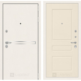 Стальная дверь Лабиринт Лайн WHITE 03 (Крем софт)