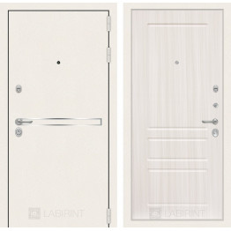 Стальная дверь Лабиринт Лайн WHITE 03 (Сандал белый)
