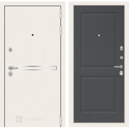 Стальная дверь Лабиринт Лайн WHITE 11 (Графит софт)